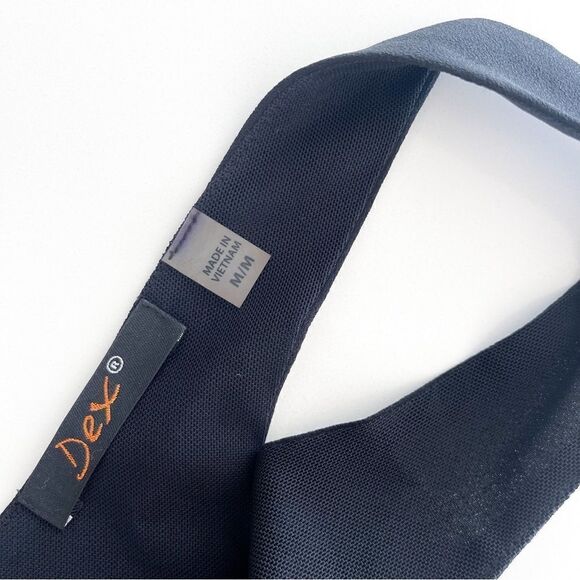 Dex Dress Abstract Back Zip Pockets Fit & Flare Lined Black Strap Women's M - Picture 6 of 10